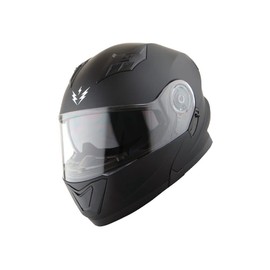 1Storm New Motorcycle Bike Modular Full Face Helmet Dual Visor Sun Shield: Matt Black