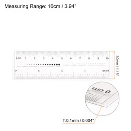 sourcing map Pack of 2 Flexible Films Ruler 4 Inch 0.5 mm Scale PET Plastic Covered Thickened Folding Straight Ruler Calibration Soft Measuring Tool for Factory Transparent