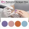 80 Pcs Sanding Paper Discs with Metal Nail Drill Bit