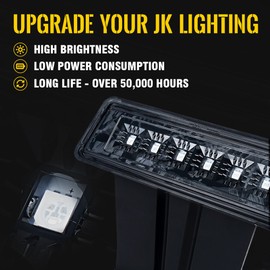 Xprite LED Third Brake Lights w/Smoke Lens High Mount Stop 3rd Tail Light Compatible with 2007-2018 Jeep Wrangler JK