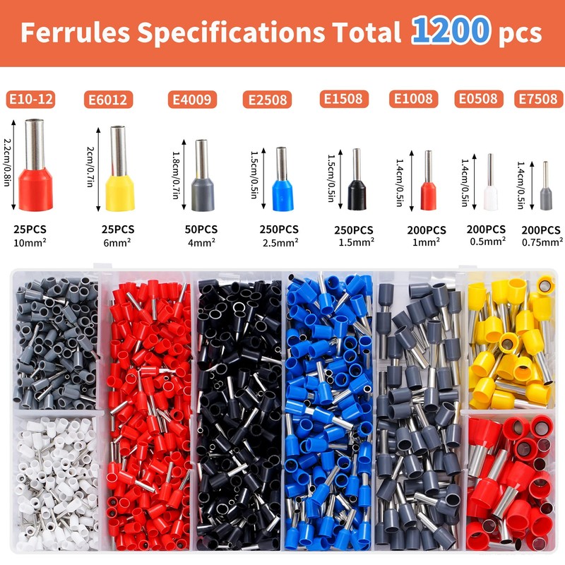 Ferrule Crimping Tool Kit, Self-Adjusting Hex Wire Crimping Pliers for