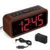 Loud Alarm Clocks Bedside, Wooden Alarm Clock with 12 Alarm