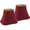 GO&SO Square Cut Corner Lampshades Burgundy Red, 8x14x11 Inch Medium
