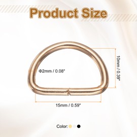 HARFINGTON 30pcs D Ring 3/8" (10mm) Metal Electroplate D-Shape Buckle Clips Multi-Purpose Buckle Strap Sewing Accessories for Dog Collars Backpacks Webbing Strap, 3 Colors