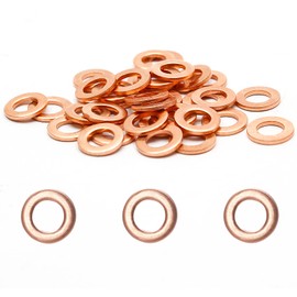 Kyuionty 80 Pcs M10 Copper Washer, Copper Metric Sealing Washers Flat Ring Seal Gasket, 10mm ID, 16mm OD, 1mm Thickness