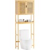 SMIBUY Bathroom Over The Toilet Storage Cabinet, 2 Door Bamboo