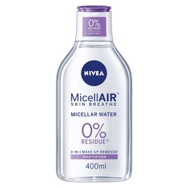 NIVEA MicellAIR Pack of 5 Skin Breathe Micellar Water (400 ml), 3-in-1 Sensitive Make Up Remover, Micellar Cleaning Water Gentle Moisturising Care for Women