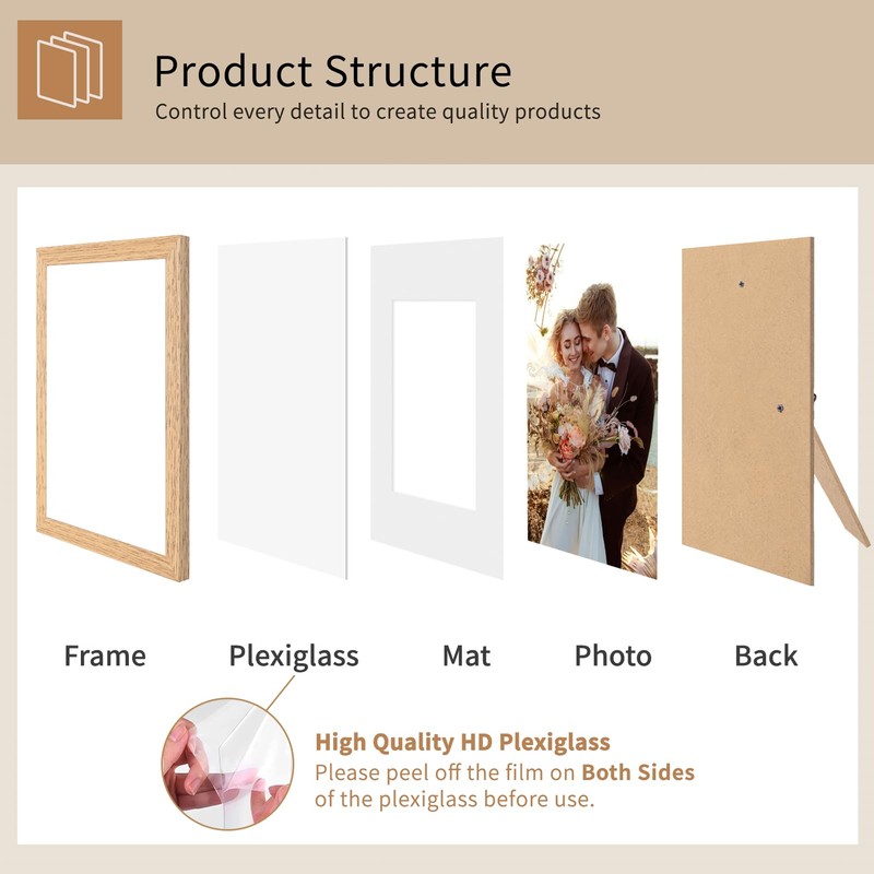 A5/15x21cm Picture Frame Set of 3, Display 10x15cm with Mat