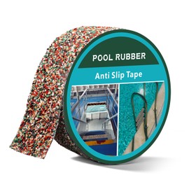 Haetyieh Pool Rubber Anti Slip Tape 2in x 15ft, Waterproof Non-Slip Tape, Ideal for Bare Feet Safety Near Pools, Steps and Ramps(2in x 15ft, Red)