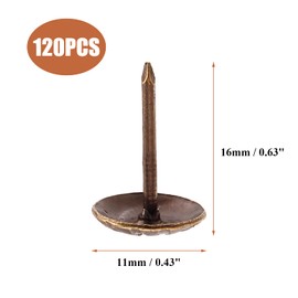 Bivethoi 120 Pcs Upholstery Tacks, 7/16" Dia Antique Red Copper Metal Thumb Tacks Furniture Nails for Home Decorative DIY Projects (Chrysanthemum Shape)