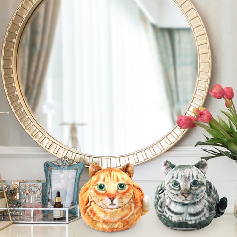 Openhahaha - Bolsa de cosméticos con forma de gato, divertida