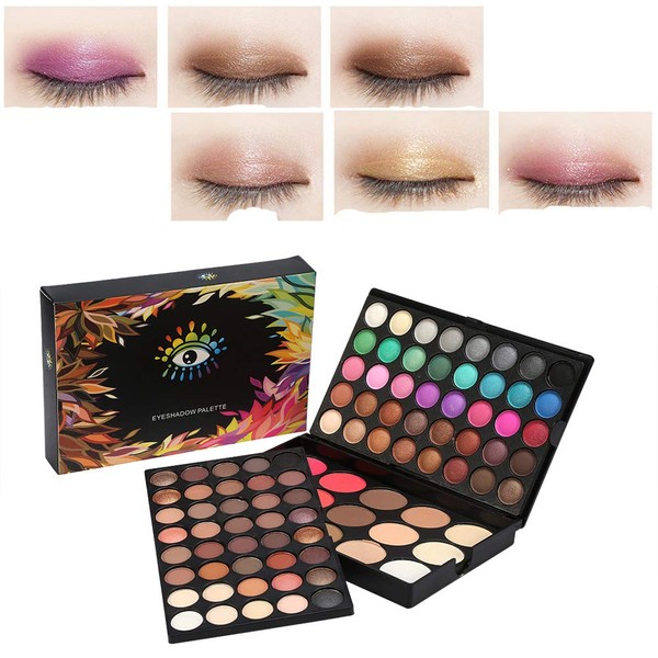 Eyeshadow Palette 80 Colours Professional Eyeshadow Palette + 15 Colours Blush Concealer Contour Eye Powder Conditioning Cosmetic Set