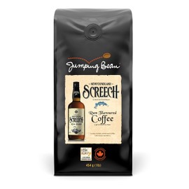 Jumping Bean Newfoudland Screech Rum Flavoured Whole Bean Coffee, Screech Flavoured, 454 g