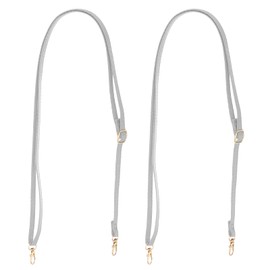 PATIKIL Leather Purse Handle Strap, 2 Pcs 26 Inch to 47 Inch Adjustable Length Handbag Strap Replacement DIY Clutch Bag Handle Strap Repair Accessories Silver