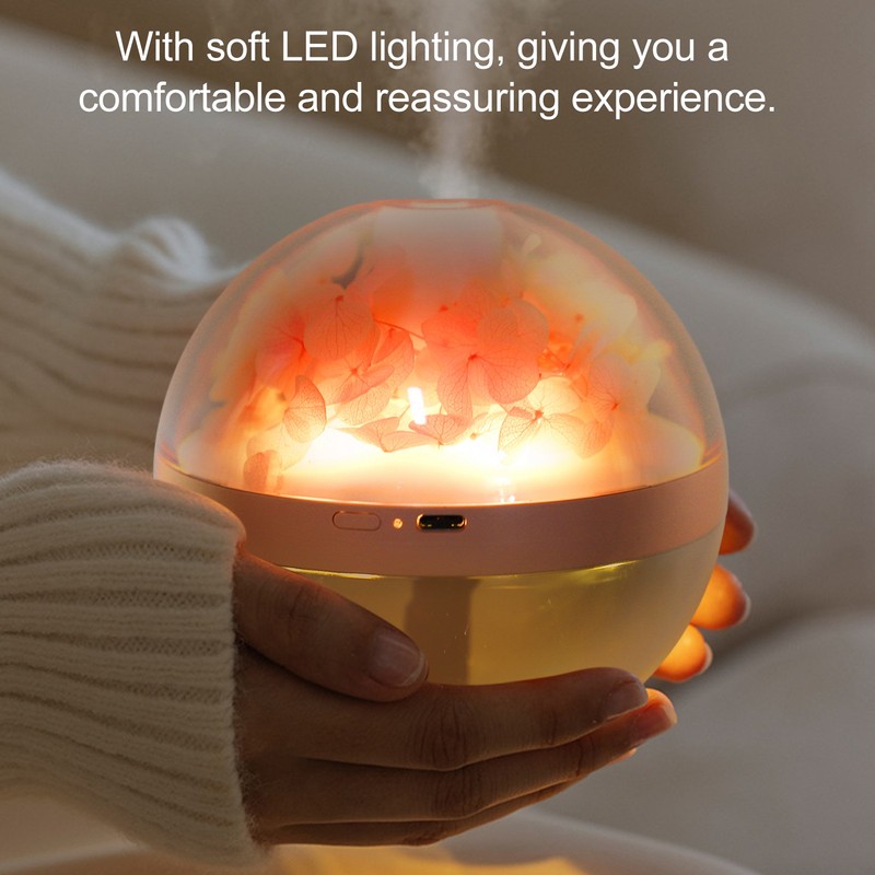 Essential Oil Diffuser Mini LED 270ml Pink Eternal Flower Aroma