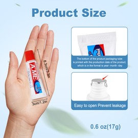 Toothpaste Bulk Travel Size, Disposable Small Travel Portable Mini Compact Pocket Size Toothpaste for Bad Breath, Vacation/Hotel/Camping Shelter/Homeless/Nursing Home/Charity 0.6 oz/ 17g (60 Tubes)