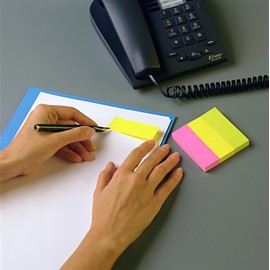 Post-it Notes Markers, Assorted Colours, 5 Pads, 15 mm x 50 mm, 100 Sheets per Pad, Green, Orange, Pink, Purple, Yellow - To Mark, Highlight or Color Code Important Information