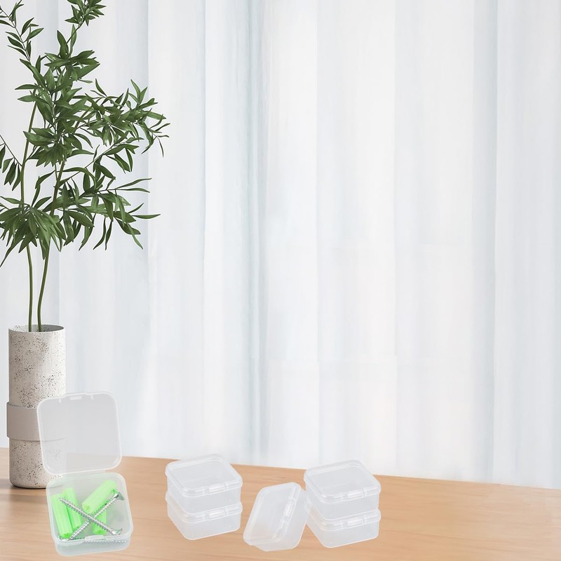 Lotsdonxia Set of 6 Small Rectangular Plastic Containers with Lids,