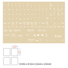 Universal English Keyboard Stickers, Replacement Computer Laptop Keyboard Stickers Transparent Background with White Lettering Keyboard Sticker for Laptop PC Computer Notebook Desktop Keyboards