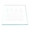 Engraved Glass Coaster - "1965 Year of the Legend" Design