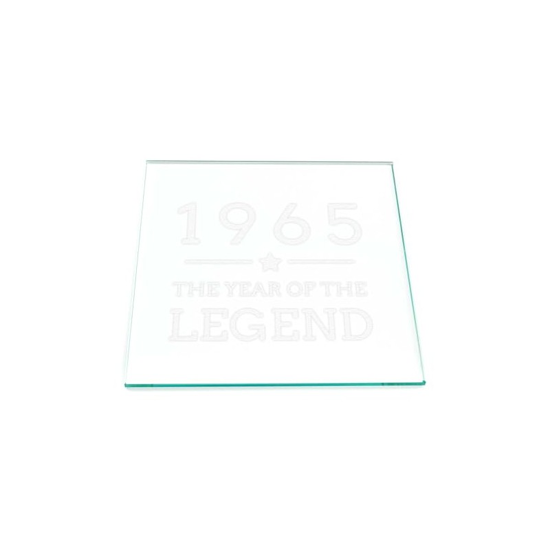 Engraved Glass Coaster - "1965 Year of the Legend" Design