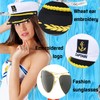 LUKIUP 6 Piece Yacht Captain Hat Costume Set, Adjustable Captain's