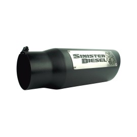 Sinister Diesel Dual Wall Exhaust Tip W/ Angle Cut 4" to 5" Black