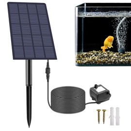 Aquarium Air Pump Oxygenator | 2.5W Solar Air Pump Aquarium, and Air Bubble Stones - Air Bubble for Fish Tank, 3 Mode&No Noise Solar Pond Aerator for Pond Fishing Pool Oxygen