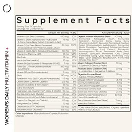 Codeage Women’s Daily Multivitamin, 25+ Vitamins & Minerals, Fermented, Organic Whole Foods, Probiotics Supplement - Vitamin A, B, C, D, E & K, Omega 