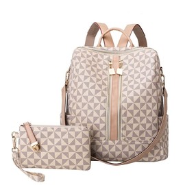 Mochilas para Mujer,Bolsa Tipo Mochila para Dama, 2 Piezas Mochilas Antirrobo para Mujer,Mochila de Moda Casual,Gran Capacidad Mochila de Viaje,El Regalo Perfecto para Mujeres y Chicas,Marron