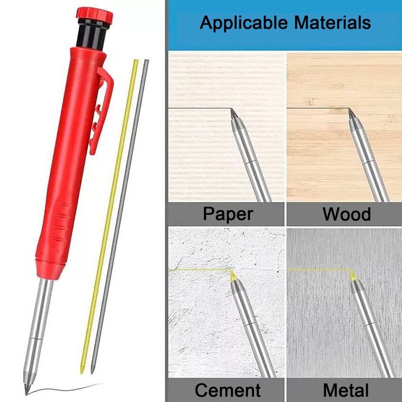 3 Pack Carpenter Pencil with Sharpener, BetterJonny Mechanical Carpenter Pencils