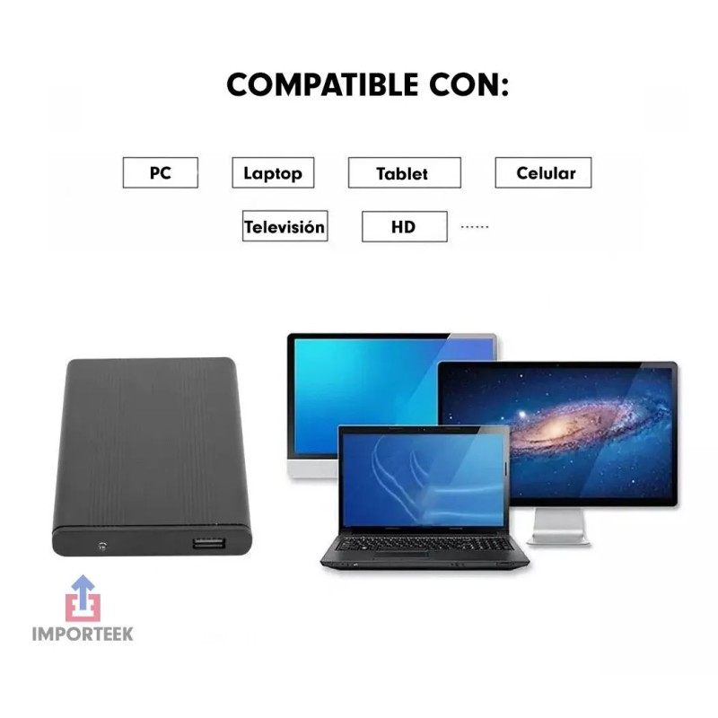 Importeek Case Gabinete Sata 2.5 Carcasa Disco Duro Pc Externo