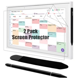 2 Pack Screen Protector & Stylus Pen Compatible with Skylight Calendar 15 Inch, Anti-Glare Screen Protector & Dual Tip 3-in-1 Stylus Pen with Magnetic Case for Skylight Digital Family Calendar(8)