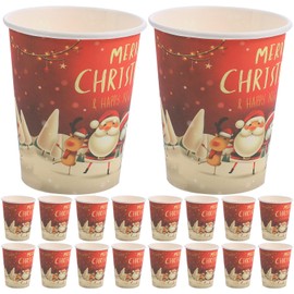 MAGICLULU 32pcs New Year Cartoon Paper Cup Holiday Party Drinkware Xmas Party Supplies Xmas Paper Cups Tea Drinking Cup Snowman Paper Cups Merry Hot Drink Cup Banquet Christmas