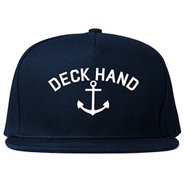 Sailing Deckhand Anchor Mens Snapback Hat Cap (US, Alpha, One Size, Navy Blue)