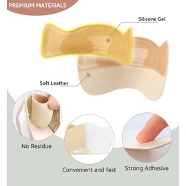 HiRui 4 Pairs Gel Heel Grips & Liners - Cushion Pads and Inserts for Loose Shoes, Prevent Heel Pain, Blisters, and Rubbing, Ideal for Womens & Mens Shoe Fit (4Pairs:Black)