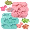 Copzievkae 2 Pack Dinosaur Silicone Mold with Lid, 6 Cavity