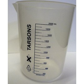 PLASTIC POLYPROPYLENE PP MEASURING BEAKER 2000ML LABORATORY KITCHEN