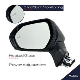 Spieg TO1320368 Driver Side Mirror for 2018-2024 Toyota Camry | Left Side View Mirror Assembly Power Adjustment Heated Turn Signal Light Blind Spot Monitoring | Paint to Match 7 Pins