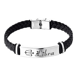 STARCHENIE Libra Leather Bracelet 12 Constellation Braided Punk Wrist Rope Cuff Bracelet