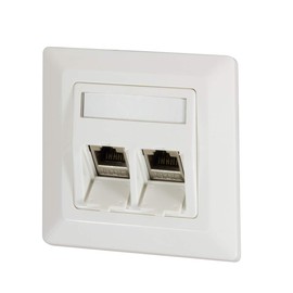 Logilink Professional Keystone NK4021 Flush-Mounted Box for 2 Keystone Sockets/Modules with 45° Outlet