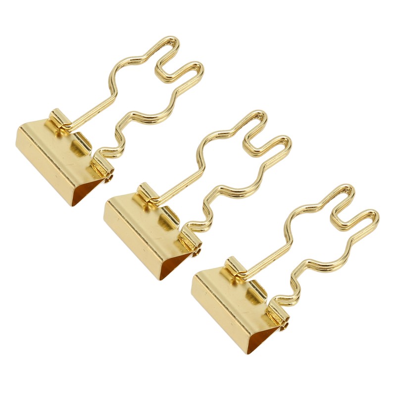 100Pcs Bunny Binder Clips Gold Cute Handle Durable Metal Multifunction