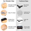 One Step Stool for Adults Seniors, 6.5" Heavy Duty Wooden