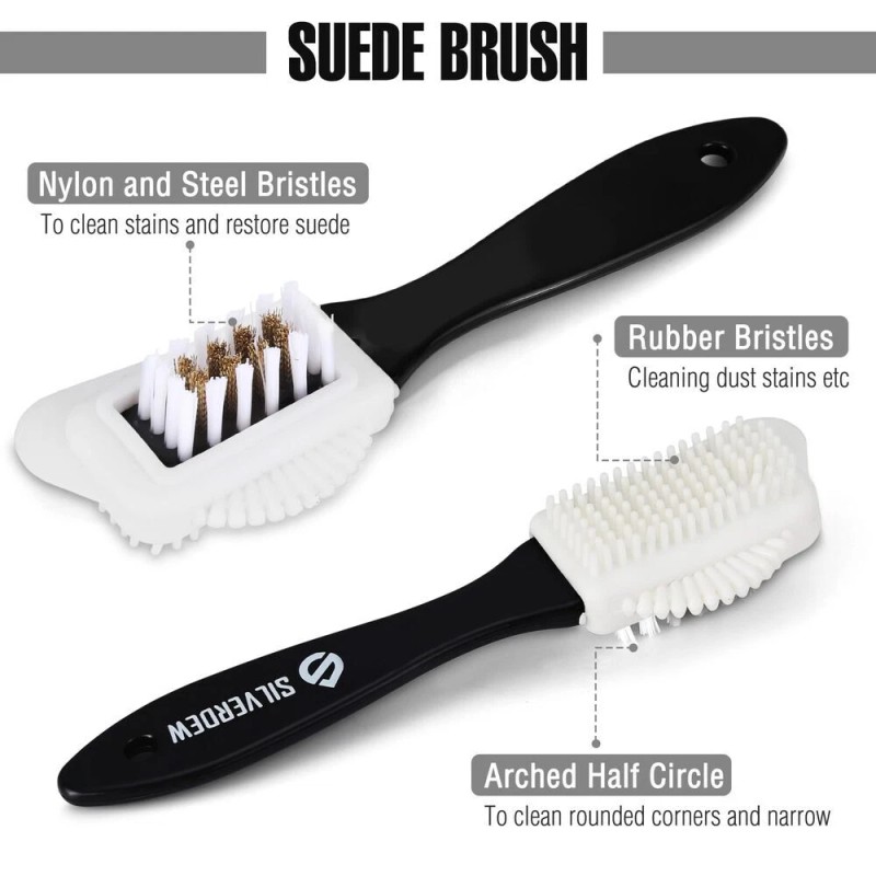 SILVERDEW 7PCS Shoe Cleaning Kit, 2 Bottles Shoe Cleaner, Deodorizer,