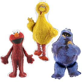 Toyland® Sesame Street Foil Balloon 3 Pack - 1 x 39" Big Bird, 1 x 37" Elmo & 1 x 35" Cookie Monster Characters - Kids Party Decorations