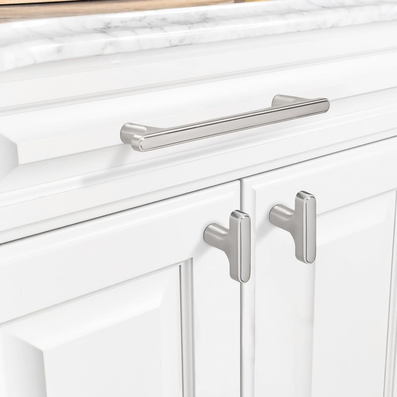Cotykiley 6 Pack 5 Inch(128mm) Brushed Satin Nickel Cabinet Handles