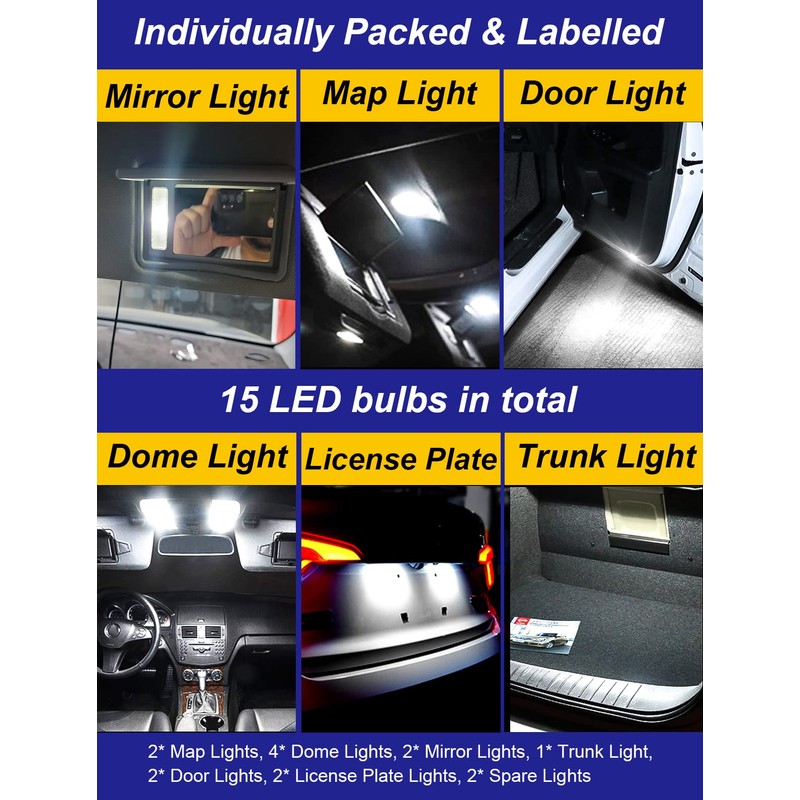 BMT xms 15 Piece LED Interior Light Kit for Toyota