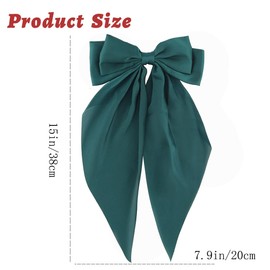 Jewemia Hair Bows for Women Wide Bow Hair Clips French Bows Hair Ribbons Oversized Long Tail Hair Bows Hair Barrettes Birthday Wedding Dating Gifts for Women and Girls 4 pcs