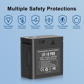 Eeyrnduy 10500mAh Rechargeable LIT-10 Battery for spypoint Lithium Battery-Micro & Cell-Link Cellular Trail Cameras Rechargeable Lithium Hunting Cameras Batter