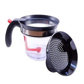 Gravy Fat Separator, With Bottom Release Strainer 1L Grease Separator Cup, Fat Skimmer for Cooking